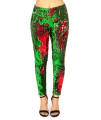 Tipsy Elves Red and green Reversible High Waisted Sequin Leggings for Women Size X-Large