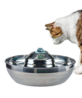 TheHitDeal Stainless Steel Cat Water Fountain - 67Oz Cat Fountain Water Bowl with 3 Water Filters - Automatic Pet Water Fountain for Dogs and Cats - Pet Drinking Fountain for Indoor and Outdoor