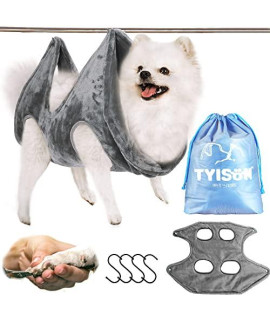TYISON Pet Grooming Hammock/Drying Towel with 4 S-Hook,Dog Grooming Sling,Hammock Restraint Bag for Nail Clipper Bathing Teeth and Ears Cleaning,Taking Medicine.