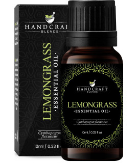 Handcraft Lemongrass Essential Oil - 100 Pure and Natural - Premium Therapeutic Essential Oil for Diffuser and Aromatherapy - 10 ml