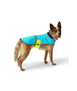 Lands' End Dog Solid Squall Jacket Scuba Blue Colorblock No SzX-Large