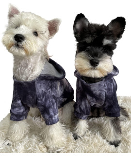 Killua Dog Hoodie Tie Dye Cashmere Sweatshirt Pocket Doggie Winter Puppy Clothes Sweatshirt Pet Hooded Coat Cat Jackets Apparel (Xx-Small, Black)