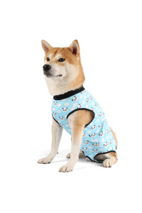Etdane Recovery Suit For Dog Cat After Surgery Dog Surgical Recovery Onesie Female Male Pet Bodysuit Dog Cone Alternative Abdominal Wounds Protector Blue Pandax-Small