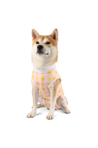 Etdane Recovery Suit For Dog Cat After Surgery Dog Surgical Recovery Onesie Female Male Pet Bodysuit Dog Cone Alternative Abdominal Wounds Protector Yellow Lemonmedium
