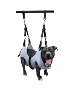Pet Grooming Hammock Harness for Cats and Dogs, Small and Large Size (Gray for Large/Medium Dogs (Large))
