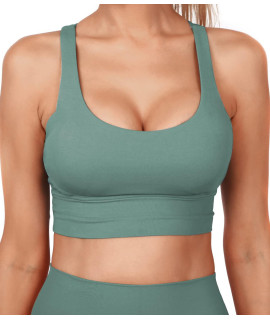 Grace Form Strappy Sports Bra For Women, Yoga Bra Padded Medium Support Push Up Athletic Running Sports Bra Workout Top