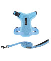 Voyager Step-in Lock Dog Harness w Reflective Dog Leash Combo Set with Neoprene Handle 5ft - Supports Small, Medium and Large Breed Puppies/Cats by Best Pet Supplies - Baby Blue, XXXS