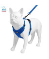 Voyager Step-in Lock Dog Harness w Reflective Dog Leash Combo Set with Neoprene Handle 5ft - Supports Small, Medium and Large Breed Puppies/Cats by Best Pet Supplies - Royal Blue, S