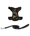 Voyager Step-in Lock Dog Harness w Reflective Dog Leash Combo Set with Neoprene Handle 5ft - Supports Small, Medium and Large Breed Puppies/Cats by Best Pet Supplies - Army/Black Trim, XXS