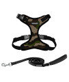 Voyager Step-in Lock Dog Harness w Reflective Dog Leash Combo Set with Neoprene Handle 5ft - Supports Small, Medium and Large Breed Puppies/Cats by Best Pet Supplies - Army/Black Trim, S