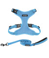 Voyager Step-in Lock Dog Harness w Reflective Dog Leash Combo Set with Neoprene Handle 5ft - Supports Small, Medium and Large Breed Puppies/Cats by Best Pet Supplies - Baby Blue, XS