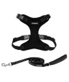 Voyager Step-in Lock Dog Harness W Reflective Dog Leash Combo Set with Neoprene Handle 5ft - Supports Small, Medium and Large Breed Puppies/Cats by Best Pet Supplies - Black, S