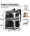 Double Pet Carrier Backpack 2 in 1for Small Cats and Dogs, Cat Backpack Carrier Portable Dog Travel Carrier Ventilated Design (Grey)