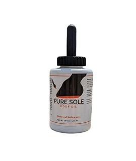 Pure Sole Hoof Oil - All Natural Hoof Conditioner for Horses with Hoof Oil Brush Applicator - Strengthens, Moisturizes and Treats Hoof Problems - 16 fl oz.