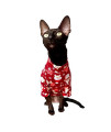 Kotomoda Hairless Cat's T-Shirt Long Sleeves Christmas mouses for Sphynx Cat (Small)
