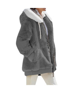 Zefotim Winter Jackets For Women,Womens Winter Long Sleeve Pockets Coat,Womens Winter Thicken Puffer Coat,Fleece Fluffy Jackets Outerwear Long Winter Coats For Women Womens Winter Coats