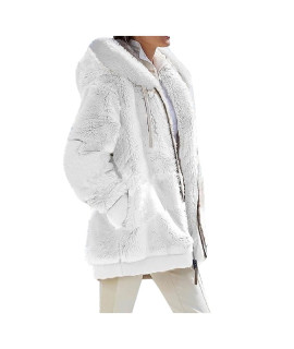 Zefotim Winter Jackets For Women,2023 Winter Long Sleeve Pockets Coat,Womens Winter Thicken Puffer Coat,Fleece Fluffy Jackets Outerwear Long Winter Coats For Women Womens Winter Coats