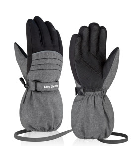 Plazenzon Kids Snow gloves Waterproof, Kids Ski gloves in the Winter,Winter gloves for Boys girls Waterproof 11-14
