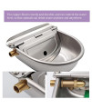 Automatic Waterer Bowl with Brass Float Valve and Drain Plug Stainless Steel Livestock Water Trough Bowl for Dog Cattle Pig Goat Sheep