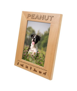 Pet Picture Frame 10 Custom Designs Wooden Engraved Table Top Home Decor Personalized Memorial Gift Loss of Pet Remembrance Sympathy Ornament (Red Alder Wood, 4x6 Vertical-If Love Alone (Dog))