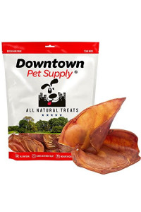 Downtown Pet Supply - USA Pig Ears Dog Treats - Dog Dental Treats & Rawhide-Free Dog Chews - Promotes Healthy Coat & Skin Care - Protein, Vitamins & Minerals - 75 Pack