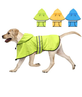 Weesiber Dog Raincoat - Reflective Dog Rain Jacket With Hoodie, Waterproof Adjustable Lightweight Dog Rain Coat Poncho Slicker For Small Medium And Large Dogs (Large, Green)