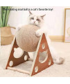 KEBEGE Cat Scratcher Toy, Sisal Cat Scratching Ball, Scratching Ball for Cats and Kittens,Interactive Solid Wood Scratcher Pet Toy, Cat Scratchers for Indoor Cats of Small Medium Size.