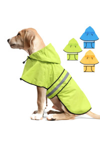 Weesiber Dog Raincoat-Reflective Dog Rain Jacket With Hoodie - Waterproof Dog Rain Coat - Adjustable Lightweight Dog Poncho Slicker For Medium Dogs (Medium, Green)