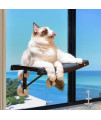 FAMPETY Unique Cat Window Perch, Hold Up 60lbs by Upgrade Heavy Duty Screw Suction Cup, Metal Bottom Support Hammock Seat Bed Size 17"x11", Safety Open Space for Indoor Cat 360