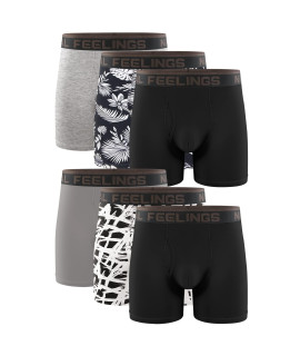 Natural Feelings Boxer Briefs Mens Underwear Men Pack Of 6 Soft Cotton Open Fly Underwear