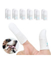 Moiilavin 12 Packs Pet Toothbrush For Small To Large Dogs Cats,Soft High Grade Finger Toothbrush,Teeth Oral Cleaning,Dental Care, 1 Set For Two Fingers White