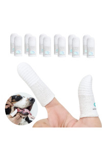 Moiilavin 12 Packs Pet Toothbrush For Small To Large Dogs Cats,Soft High Grade Finger Toothbrush,Teeth Oral Cleaning,Dental Care, 1 Set For Two Fingers White