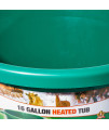 Farm Innovators HT-200 16 Gallon Plastic Heated Livestock Pet Farm Animal Water Bucket Tub with Hidden De-Icer Heating Element, Green (2 Pack)