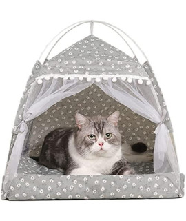 Cat/Dog Indoor Nest Bed, Cute Cave Pet Nest Bed ,Portable Dog Tents,with Double-Sided Mat,Storable and Washable Pet House Bed. (Large, Grey)
