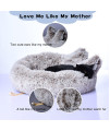 Lazy Rabbit Upgrade Cat Bed for Indoor Cats, Fluffy Calming Self Warming Round Cushion?20 inch , Machine Washable, Non-Slip, Gradual Brown Color