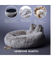 Lazy Rabbit Upgrade Cat Bed for Indoor Cats, Fluffy Calming Self Warming Round Cushion?20 inch , Machine Washable, Non-Slip, Gradual Brown Color