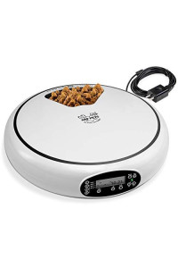 Arf Pets Automatic Pet Feeder, 5 Meal Food Dispenser for Dogs, Cats & Small Animals w/Programmable Timer, Dishwasher-Safe Tray Feeds Wet or Dry Food - (Serves 4 Meals Per Day) Adopter Included