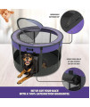 Ruff 'N Ruffus Portable Foldable Pet Playpen +Free Carrying Case + Free Travel Bowl (Medium (36x36x23 inches), Purple)