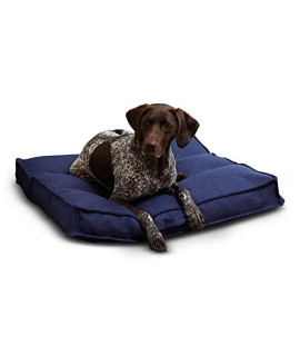 Happy Hounds Milo Square Tufted Pillow Dog Bed, Cobalt, Medium (32" x 32")