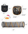 ITENT Cat Play Tunnel + Cube(with Three Ways) for Indoor and Outdoor, Cat Play House, Cat Enclosures, Collapsible Cat Cube, Tunnel, Cat Toys Easy to Connect with Cat Tent