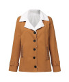 Zieglen Winter Coats for Women Lapel Parka Jackets Thicken Fleece Lined Outwear Coat Long Sleeve Overcoat with Pockets 53 Khaki