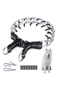 Jipimon Prong Collar For Dogs, Adjustable No Pull Dog Choke Pinch Training Collar With Comfortable Rubber Tip For Small Medium Large Dogs (Small, Pink)