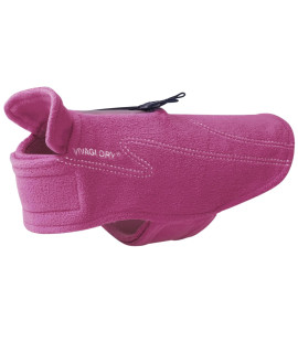 Vivaglory Dog Fleece Coat Warm Jacket With Hook And Loop Fastener, Easy To Take On And Off, Winter Vest Sweater For Small Medium Large Dogs Puppy Windproof Clothes For Cold Weather, Fuchsia, M