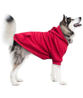Arunners Extra Large Dog Clothes Hoodies Zip Up Sweaters For Big Dogs Alaskan Golden Retriever Red 6Xl