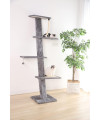 Max & Marlow Wall-Mounted Cat Tree 72" | Features 4 Perch Levels, Scratching Pads, & Hanging Rope Toy