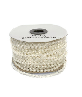 Bjm Collection 4Mm Faux Pearl Plastic Beads String 24 Yards (White)