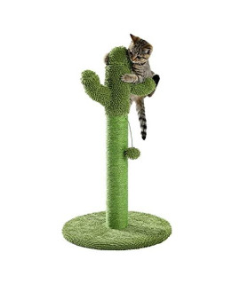 Cat Scratching Post,Cactus Cat Tree Scratcher Post with Dangling Ball,High Stability and Robustness of Cat Scratcher & Scratching Posts for Indoor Cats, ?Cats and Kittens ,Green