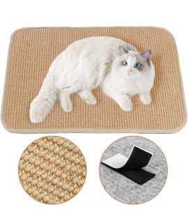 Ezmeetu Cat Scratcher Mat, 236 X 157 Inch Natural Sisal Cat Scratching Pad, Cat Scratch Pad Rug For Indoor Cats With Non-Slip Velcro, Cat Furniture Protector For Floors, Carpets, Walls, Cabinets