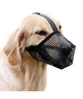 Dog Muzzle, Soft Mesh Dog Mouth Cover With Adjustable Strap For Grooming Biting Chewing Barking Training (S)