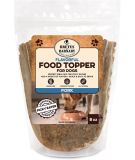 Brutus & Barnaby Dog Food Topper - Pork - Enhance Your Dogs Kibble With This Bacon Flavor Packed Mix - Sprinkle On Dog Food Flavoring For Picky Eaters - Just One Single Ingredient
